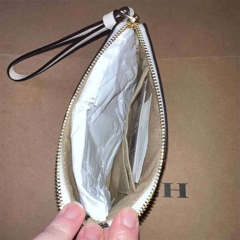 COACH Strawberry Print Wristlet Polished Pebble Leather CBB81 AUTHENTIC NWT - Picture 3 of 3